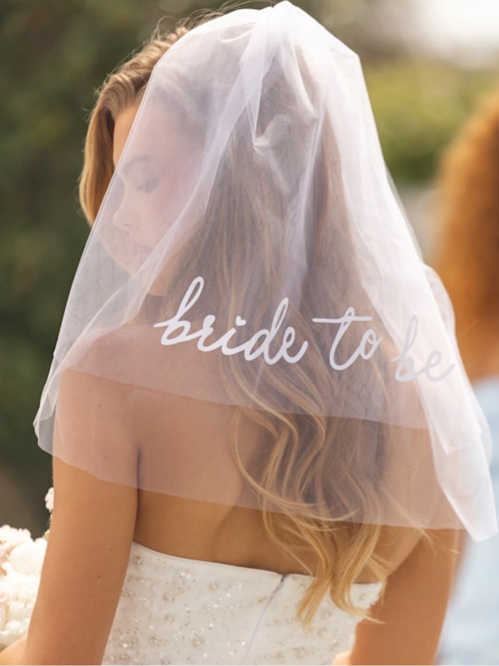 Bride to Be White Tulle Veil